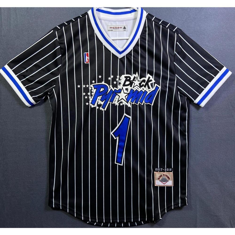 Throwback Retro Streetwear Orlando Magic 2017-2018 Black Pyramid Jersey Sz Large
